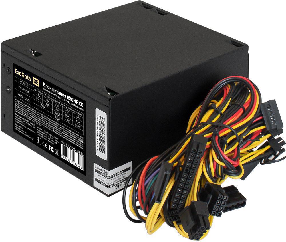 Блок питания Exegate ATX 850W 850NPXE (20+4pin) PPFC 120mm fan 5xSATA