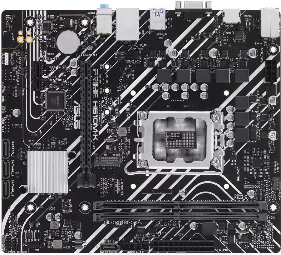 Материнская плата Asus PRIME H610M-K Soc-1700 Intel H610 2xDDR5 mATX AC`97 8ch(7.1) GbLAN+VGA+HDMI