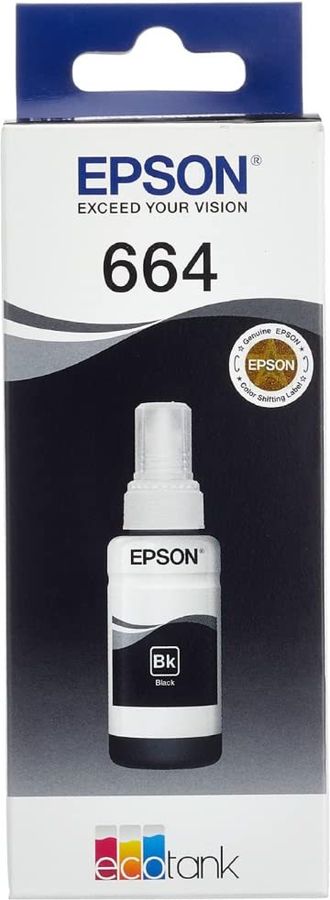 Чернила Epson 664 C13T664198 (аналог C13T66414A) черный 70мл для Epson L100