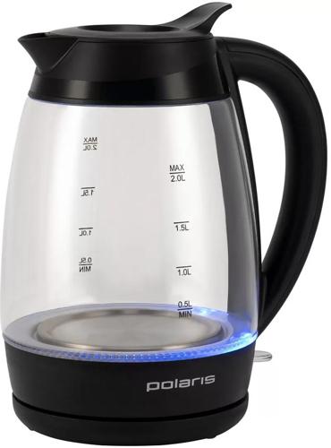 Чайник электрический Polaris PWK 2006CGL 2л. 2200Вт черный корпус: стекло/пластик (020346)