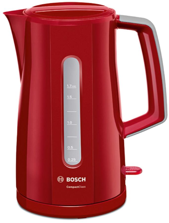 Чайник электрический Bosch TWK3A014 1.7л. 2400Вт красный корпус: пластик