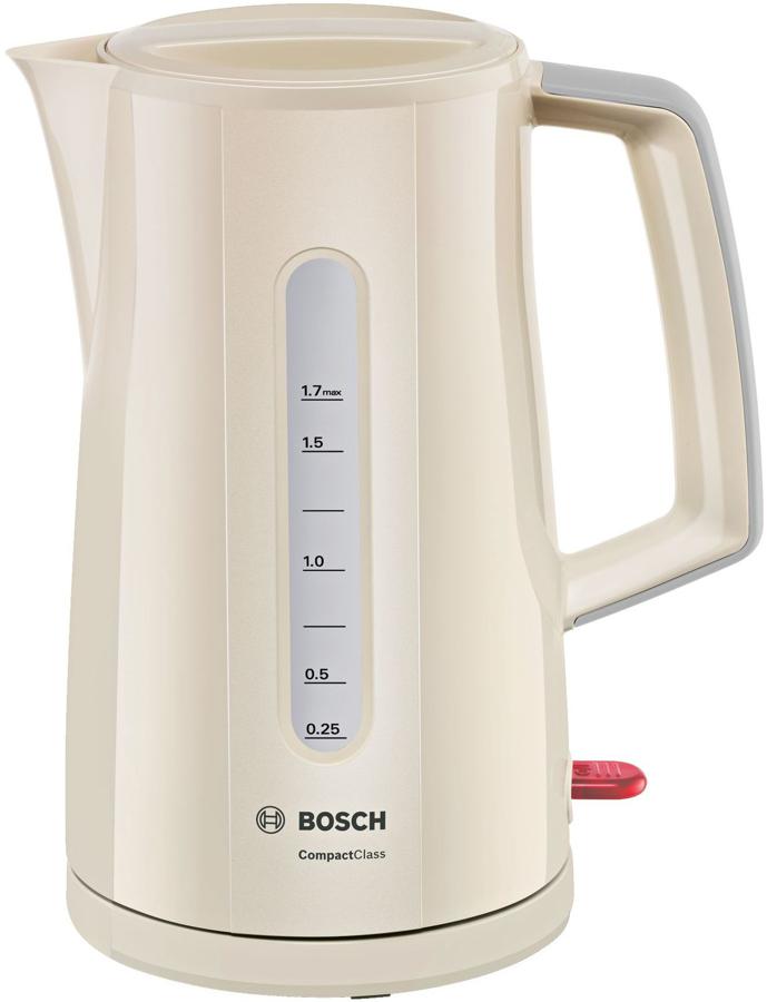 Чайник электрический Bosch TWK3A017 1.7л. 2400Вт бежевый корпус: пластик
