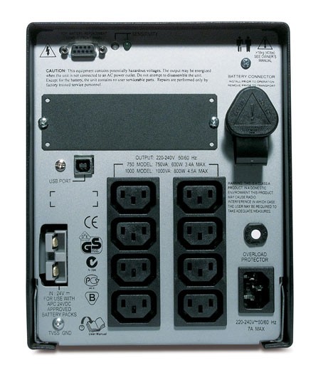 Источник бесперебойного питания APC Smart-UPS XL SUA1000XLI 800Вт 1000ВА черный