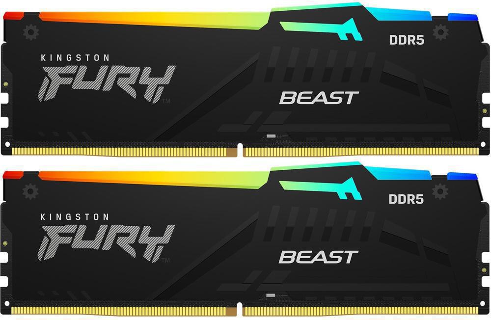 Память DDR5 2x16GB 5600MHz Kingston KF556C36BBEAK2-32 Fury Beast Expo RGB RTL Gaming PC5-44800 CL36 DIMM 288-pin 1.25В kit single rank с радиатором Ret