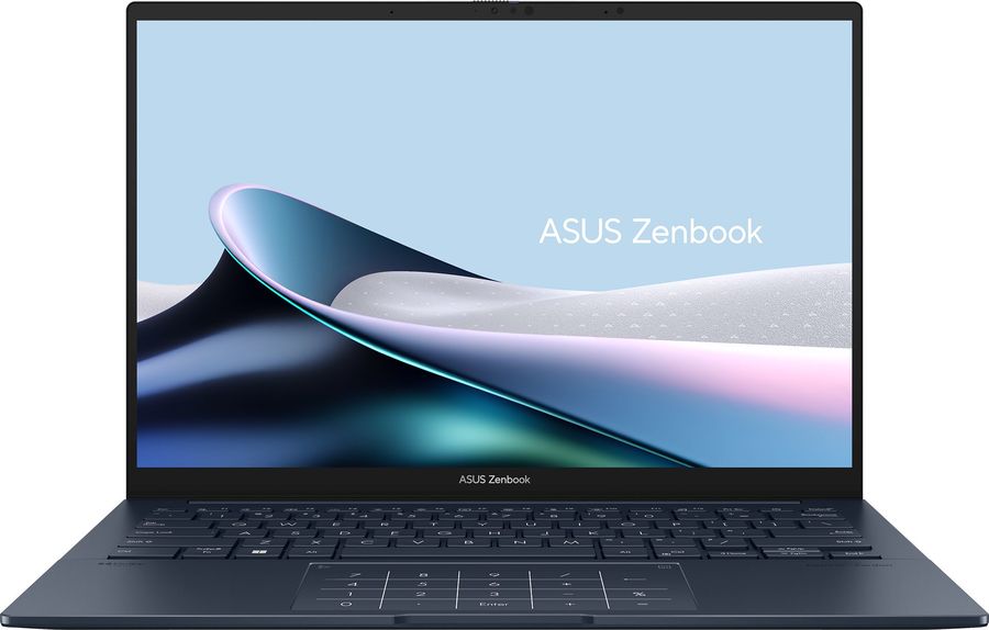 Ноутбук Asus Zenbook 14 OLED UX3405MA-PP239W Core Ultra 7 155H 16Gb SSD1Tb Intel Arc 14" OLED 3K (2880x1800) Windows 11 Home blue WiFi BT Cam Bag (90NB11R1-M00AB0)