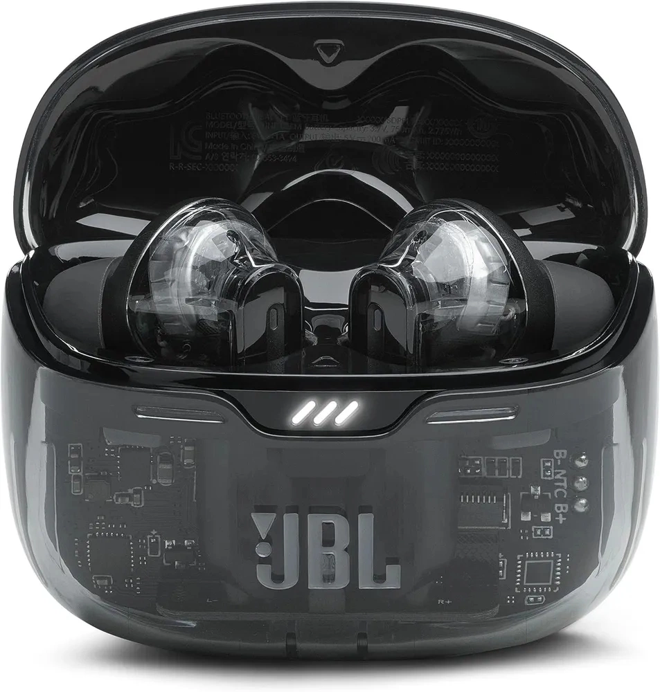Гарнитура внутриканальные JBL Tune Beam Ghost черный беспроводные bluetooth в ушной раковине (JBLTBEAMGBLKAS)