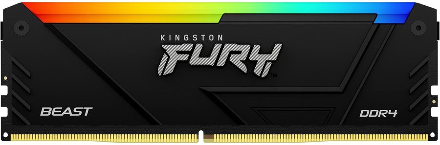 Память DDR4 16GB 3200MHz Kingston KF432C16BB2A/16 Fury Beast RGB RTL Gaming PC4-25600 CL16 DIMM 288-pin 1.35В single rank с радиатором Ret