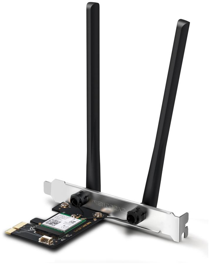 Сетевой адаптер Wi-Fi + Bluetooth Mercusys MA80XE AX3000 PCI Express (ант.внеш.несъем.) 2ант.