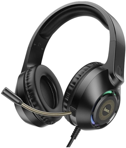 Наушники с микрофоном Hoco W108 Sue черный 2м мониторные USB оголовье (W108)