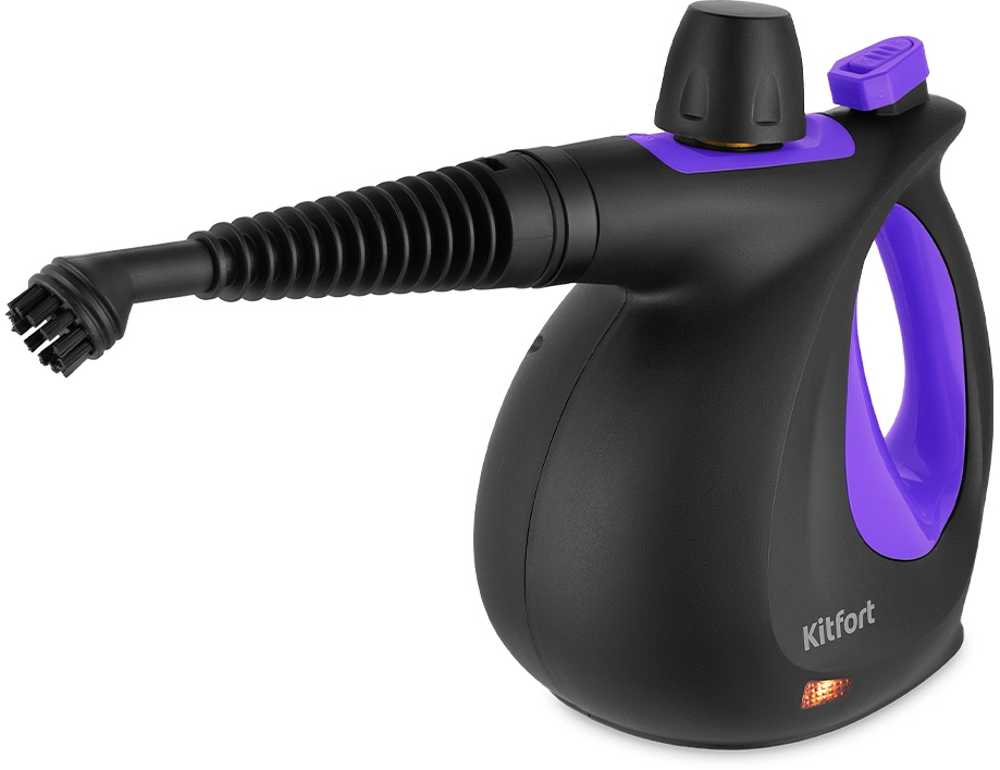 Пароочиститель ручной Kitfort КТ-9195 1050Вт черный/фиолетовый