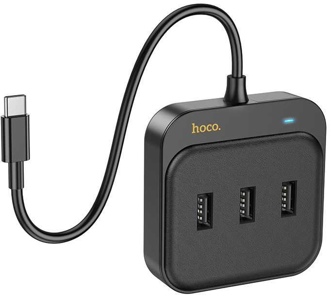 Разветвитель USB-C Hoco HB35 4порт. черный