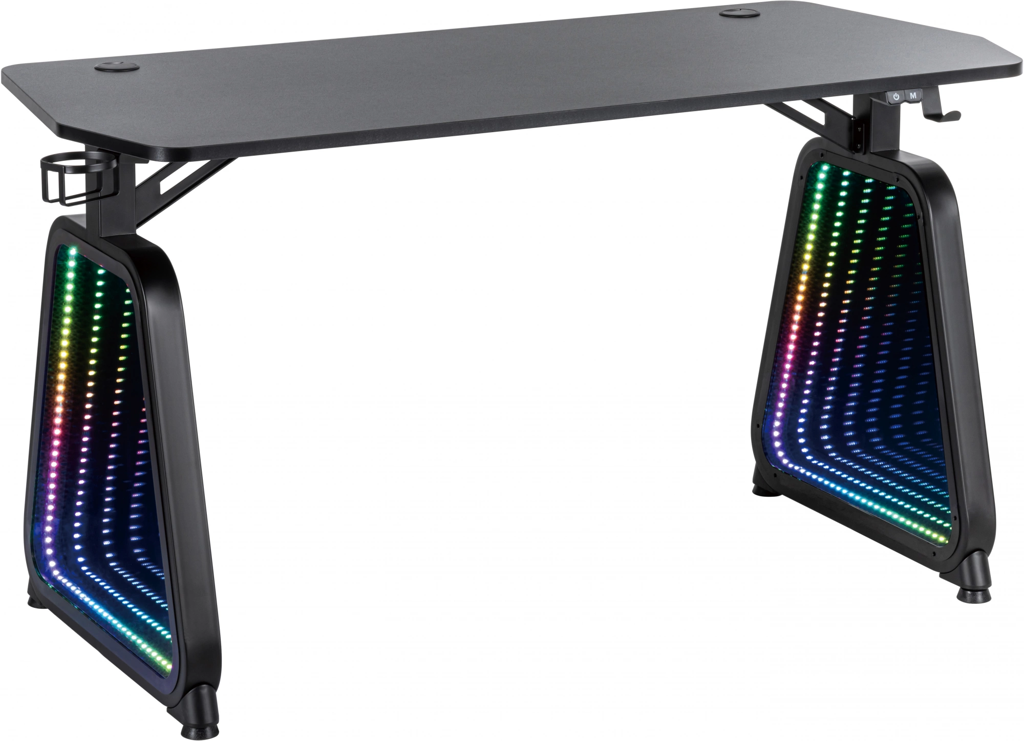 Стол игровой Cactus CS-GMD-BK-RGB столешница МДФ черный каркас черный 136x60x75см