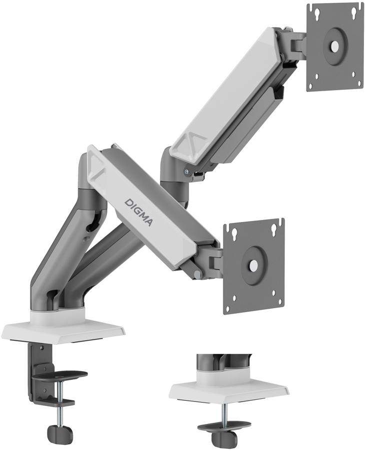 Кронштейн для мониторов ЖК Digma D-MM102D серый 17"-32" макс.9кг крепление к столешнице поворот и наклон