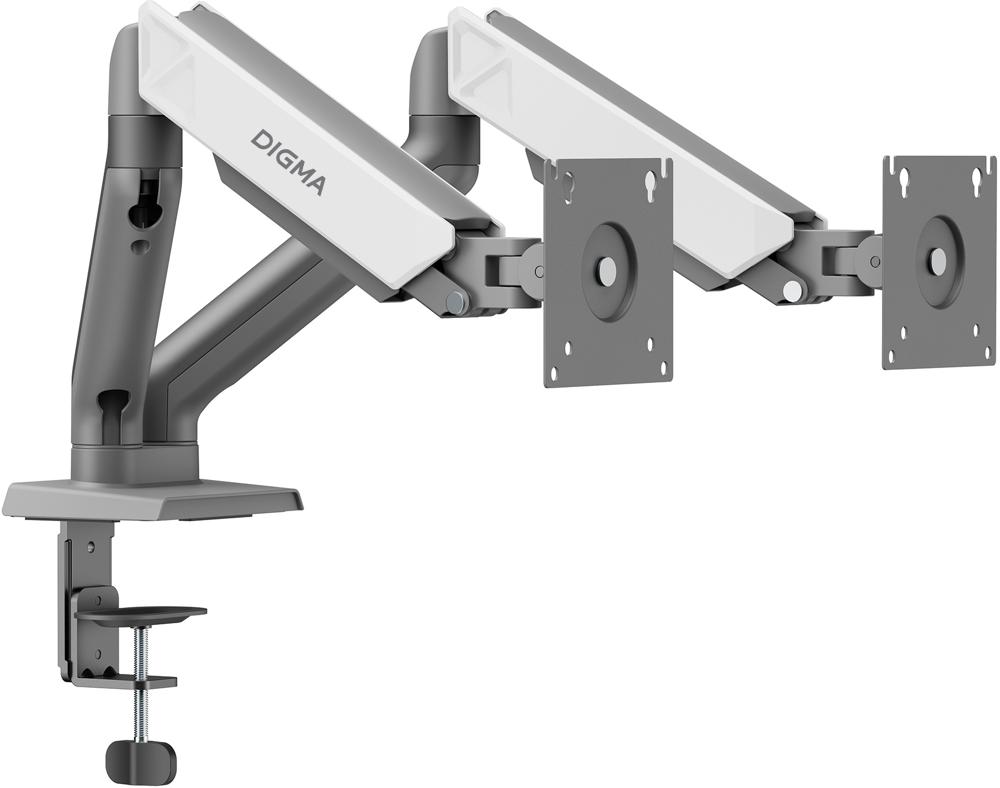 Кронштейн для мониторов ЖК Digma D-MM102D серый 17"-32" макс.9кг крепление к столешнице поворот и наклон