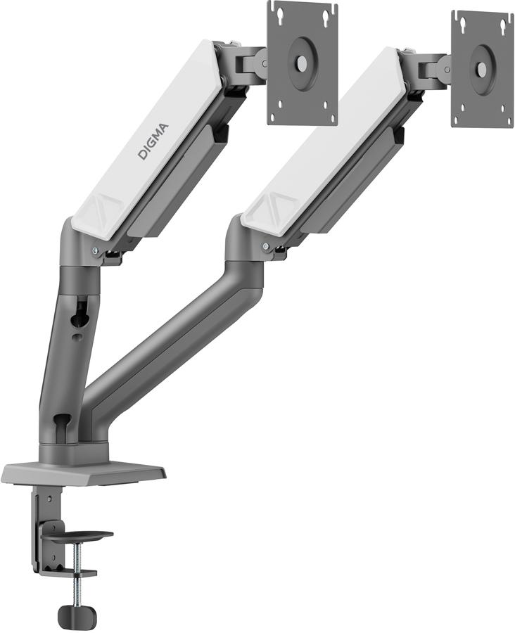 Кронштейн для мониторов ЖК Digma D-MM102D серый 17"-32" макс.9кг крепление к столешнице поворот и наклон