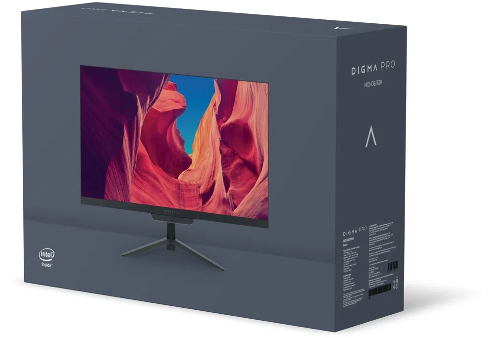 Моноблок Digma Pro Base 23.8" Full HD i3 12100 (3.3) 8Gb SSD512Gb UHDG 730 CR Windows 11 Pro GbitEth WiFi BT 90W клавиатура мышь Cam черный 1920x1080
