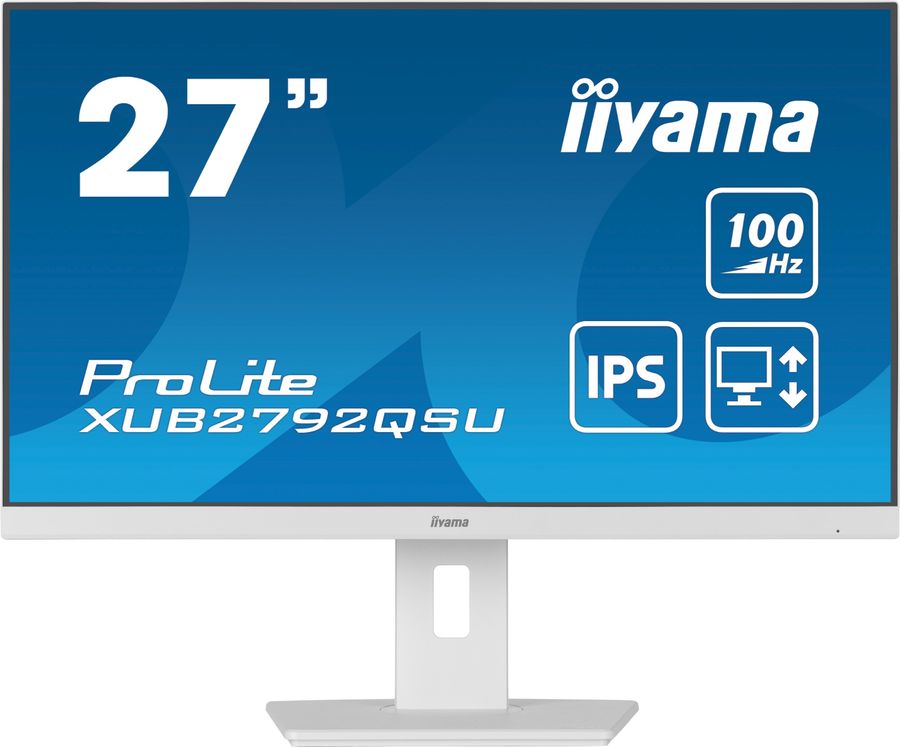 Монитор Iiyama 27" ProLite XUB2792QSU-W6 белый IPS LED 0.4ms 16:9 HDMI M/M матовая HAS Piv 250cd 178гр/178гр 2560x1440 100Hz DP WQ USB 6.1кг
