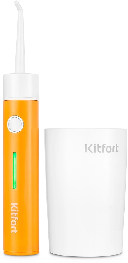 Ирригатор Kitfort КТ-2957-4 портатив. импульсн. 2насад. оранжевый/белый