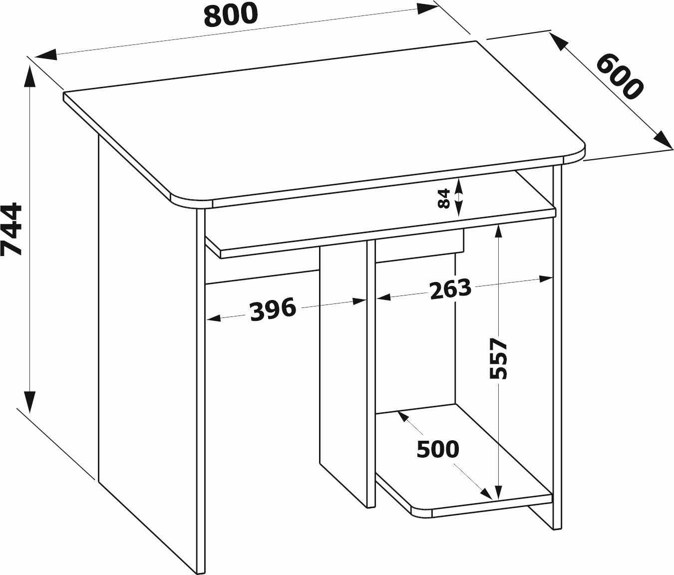 Стол для компьютера Сокол КСТ-21.1 столешница ЛДСП дуб сонома
