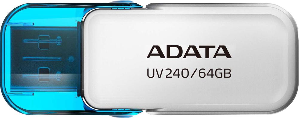 Флеш Диск A-Data 64GB UV240 AUV240-64G-RWH USB2.0 белый/голубой