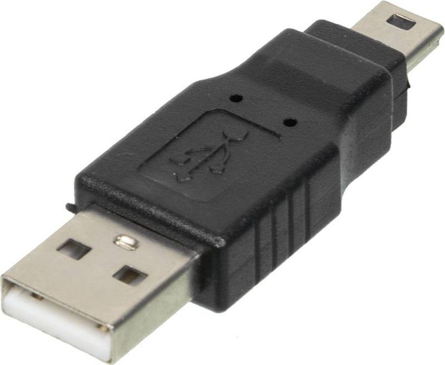 Переходник Ningbo mini USB B (m) USB A(m) серый