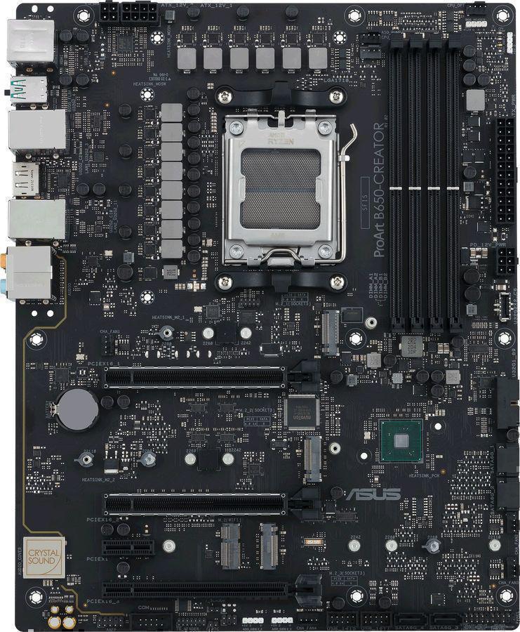 Материнская плата Asus PROART B650-CREATOR Socket AM5 AMD B650 4xDDR5 ATX AC`97 8ch(7.1) 1 x 2.5Gigabit + Gigabit Ethernet RAID+HDMI+DP