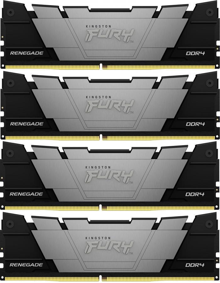 Память DDR4 4x16GB 3200MHz Kingston KF432C16RB12K4/64 Fury Renegade Black RTL Gaming PC4-25600 CL16 DIMM 288-pin 1.35В dual rank с радиатором Ret