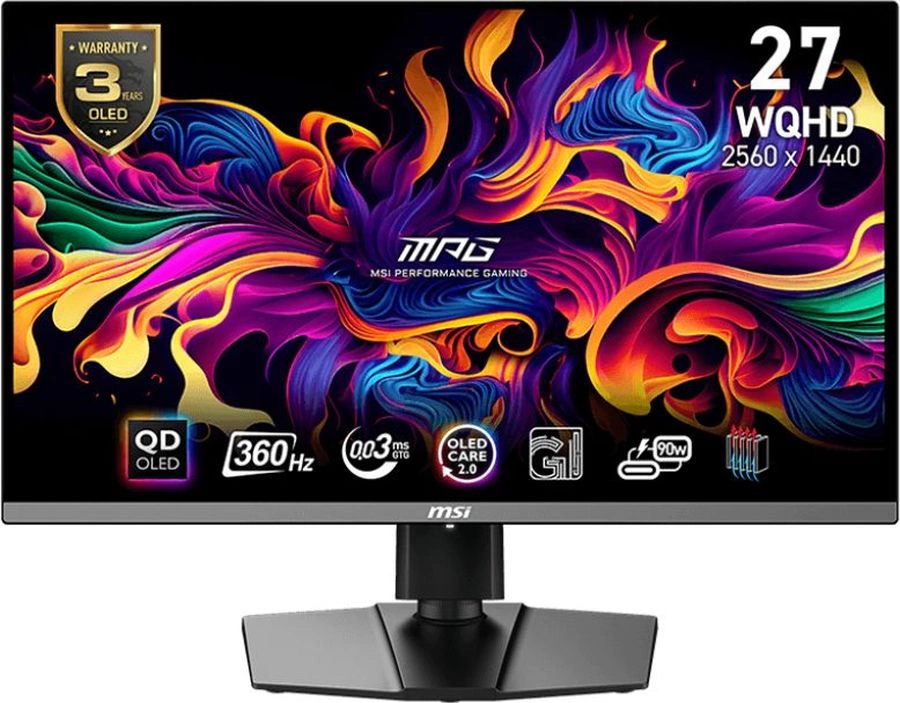 Монитор MSI 26.5" MPG 271QRX QD-OLED черный OLED LED 16:9 HDMI M/M матовая HAS Piv 250cd 178гр/178гр 2560x1440 360Hz DP 2K USB 8.3кг