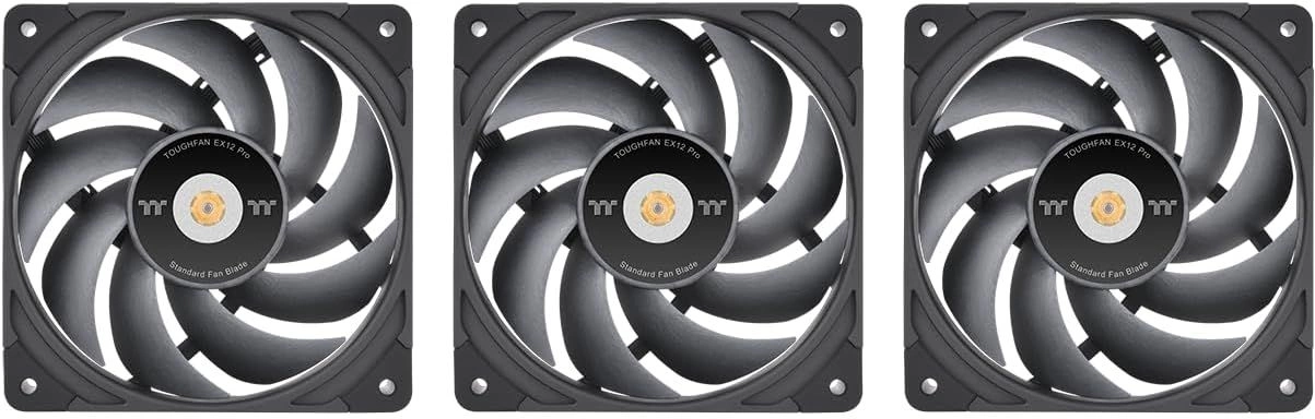 Вентилятор Thermaltake Toughfan EX12 Pro реверсивный 120x120x25mm черный 4-pin 22.6-29.8dB Ret (CL-F171-PL12BL-A)