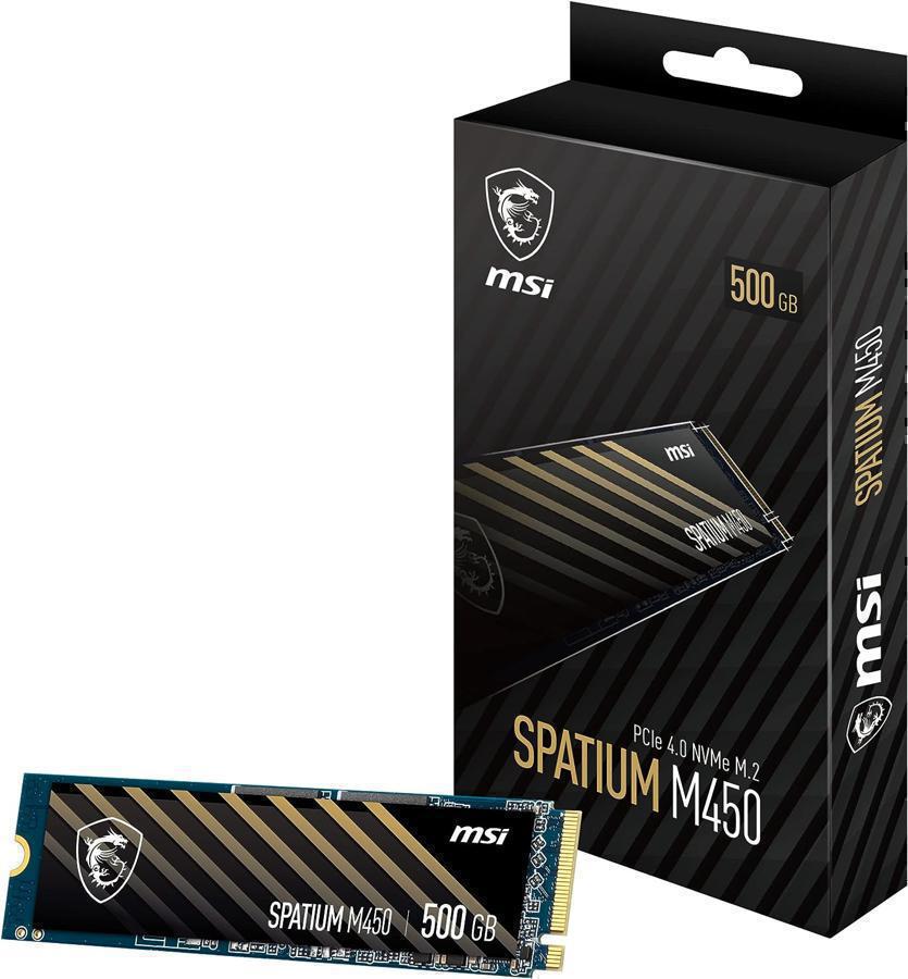 Накопитель SSD MSI PCIe 4.0 x4 500GB S78-440K220-P83 M450 Spatium M.2 2280