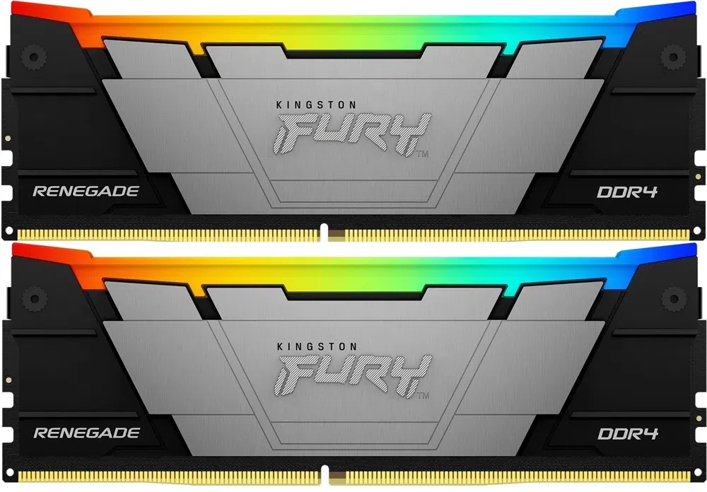 Память DDR4 2x8GB 4266MHz Kingston KF442C19RB2AK2/16 Fury Renegade RGB RTL Gaming PC4-34100 CL19 DIMM 288-pin 1.4В kit single rank с радиатором Ret