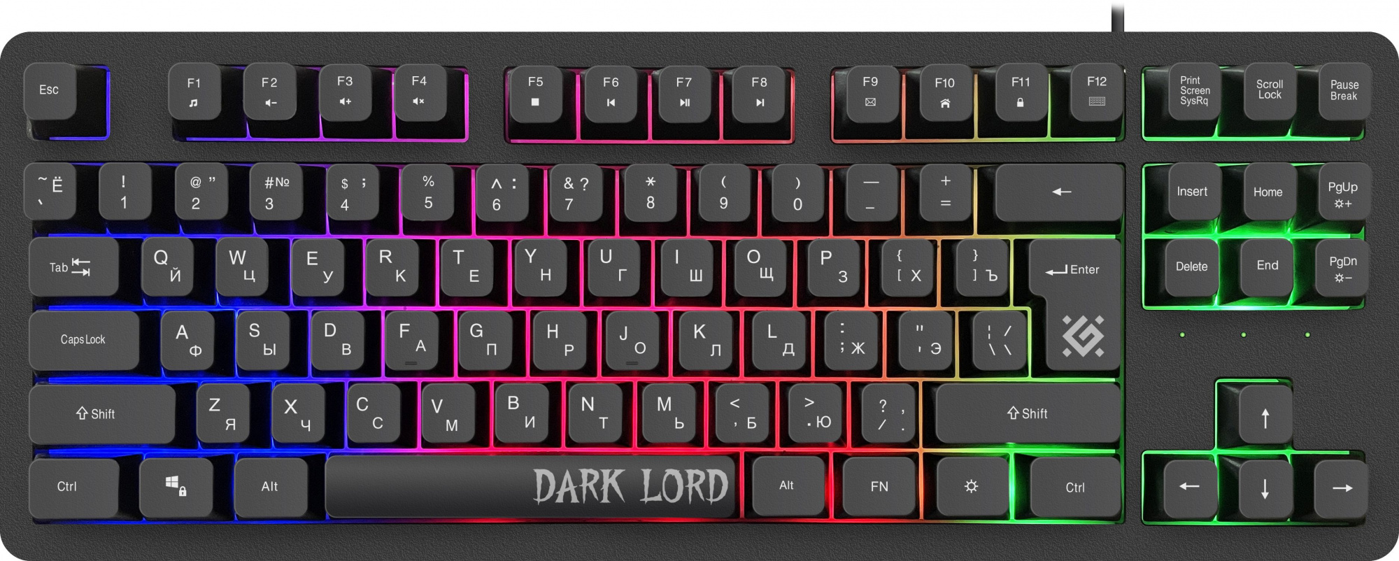 Клавиатура Defender Dark Lord GK-580 черный USB Multimedia for gamer LED (45580)