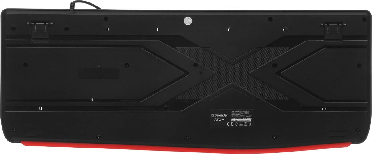 Клавиатура Defender Atom HB-546 черный USB (подставка для запястий) (45546) кабель 1.8м