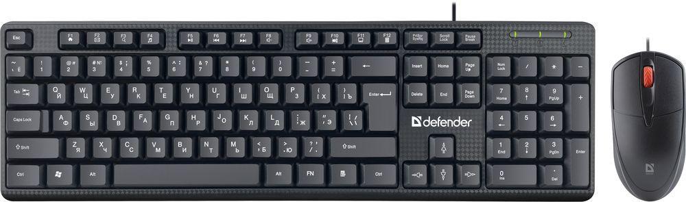 Клавиатура + мышь Defender Line C-511 клав:черный мышь:черный/красный USB Multimedia (45511)