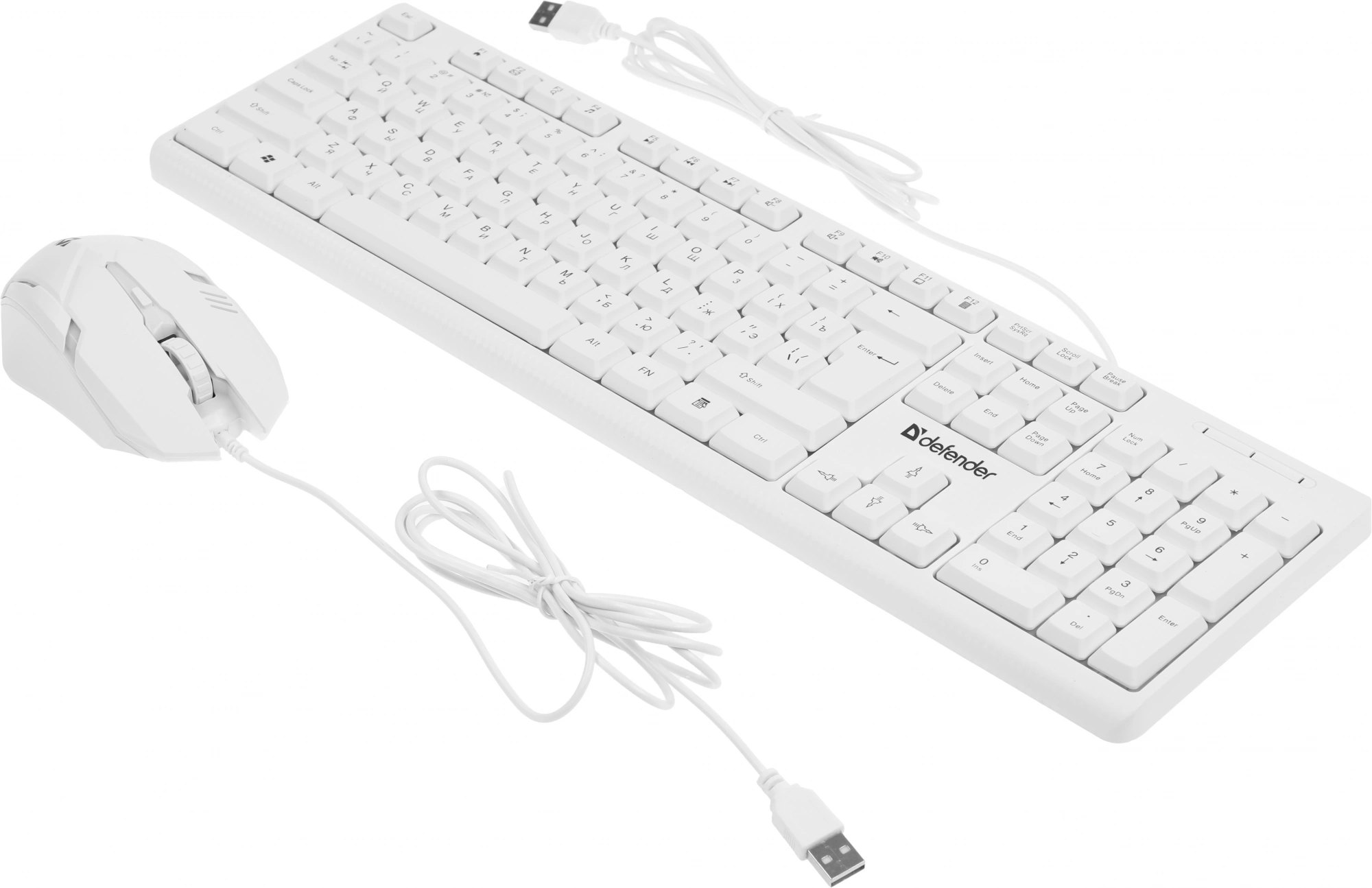 Клавиатура + мышь Defender Motion C-977 клав:белый мышь:белый/розовый USB Multimedia (45977)