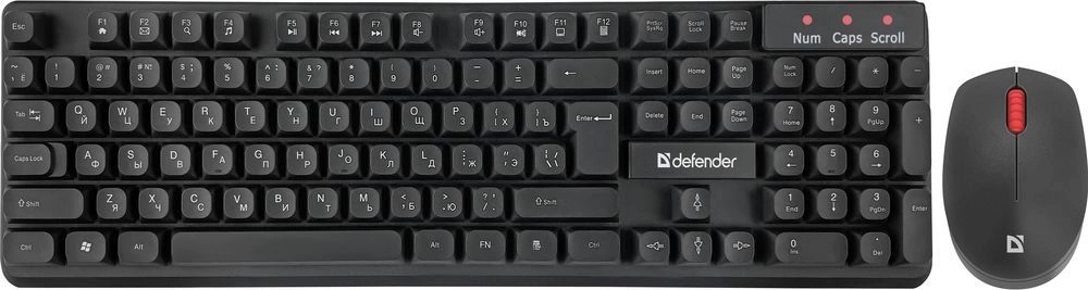 Клавиатура + мышь Defender Milan C-992 клав:черный мышь:черный/красный USB беспроводная Multimedia
