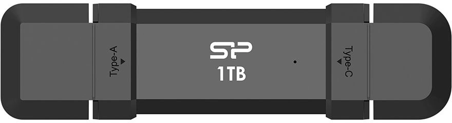 Накопитель SSD Silicon Power USB-C 1TB SP001TBUC3S72V1K DS72 1.8" черный USB-A