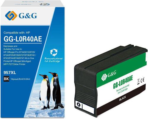 Картридж струйный G&G GG-L0R40AE 957XL черный (73мл) для HP OJ Pro 8734/8210/8720/8724/8725/8726/8727/8736/8740/8743/8744/8746/8747