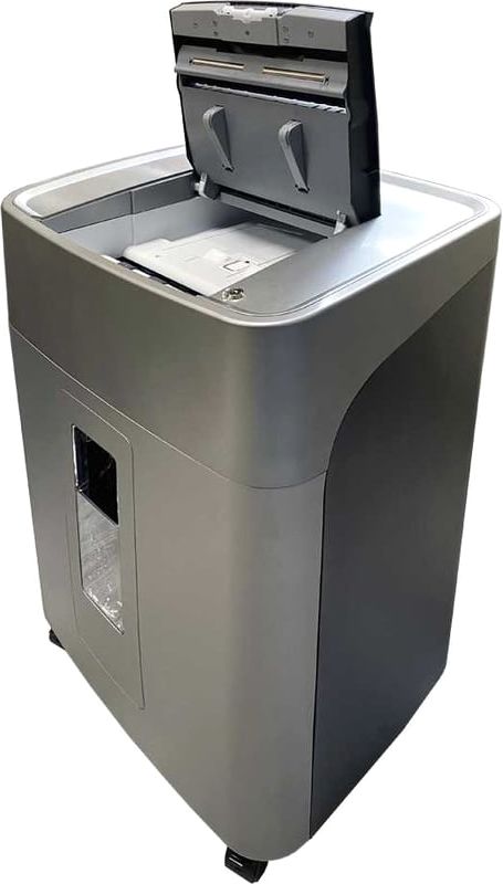 Шредер Office Kit SA300 (1,9х15) серый/черный с автоподачей (секр.P-5) фрагменты 11лист. 45лтр. скобы пл.карты
