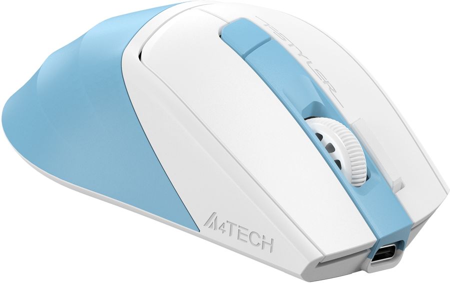 Мышь A4Tech Fstyler FG45CS Air2 голубой/белый оптическая 2000dpi silent беспров. USB для ноутбука 7but (FG45CS AIR2 USB (ICY BLUE))