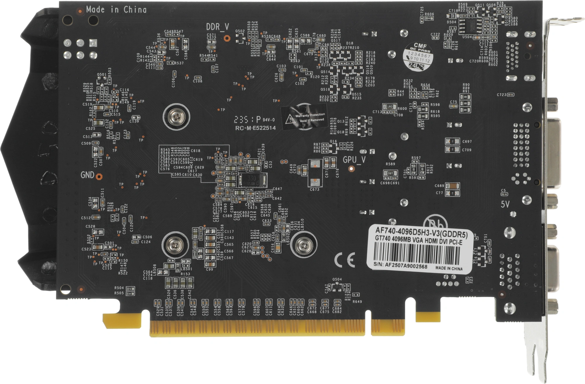 Видеокарта Afox PCI-E 3.0 AF740-4096D5H3-V3 NVIDIA GeForce GT 740 4Gb 128bit GDDR5 993/5000 DVIx1 HDMIx1 CRTx1 HDCP Ret