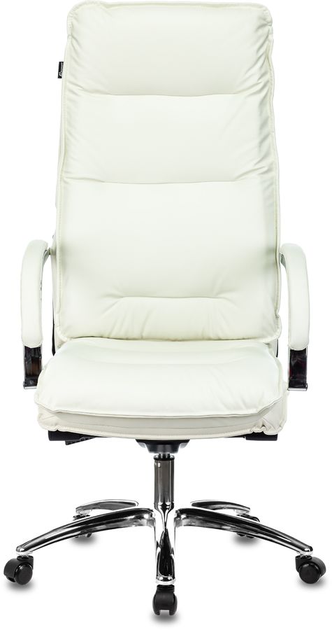 Кресло руководителя Бюрократ T-9927SL слоновая кость кожа крестов. хром