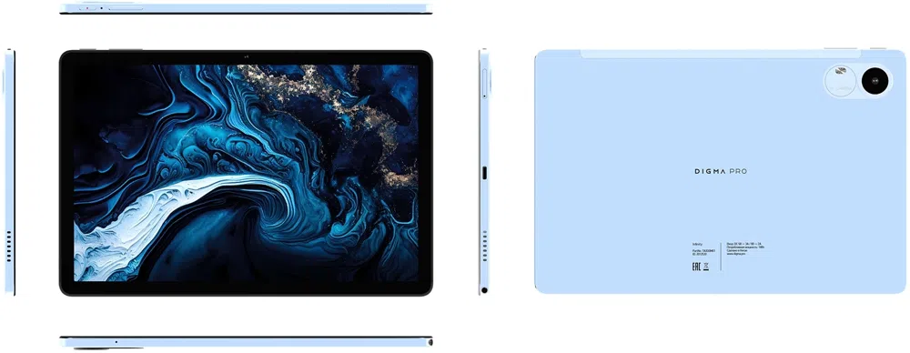 Планшет Digma Pro Infinity G85 (2.0) 8C RAM8Gb ROM128Gb 10.1" In-Cell 1920x1200 4G Android 14 голубой 13Mpix 5Mpix BT WiFi microSD 256Gb 7000mAh 200hrs