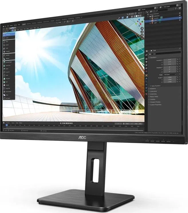 Монитор AOC 27" Professional 27P2Q черный IPS LED 16:9 DVI HDMI M/M матовая HAS Piv 250cd 178гр/178гр 1920x1080 75Hz VGA DP FHD USB 5.49кг