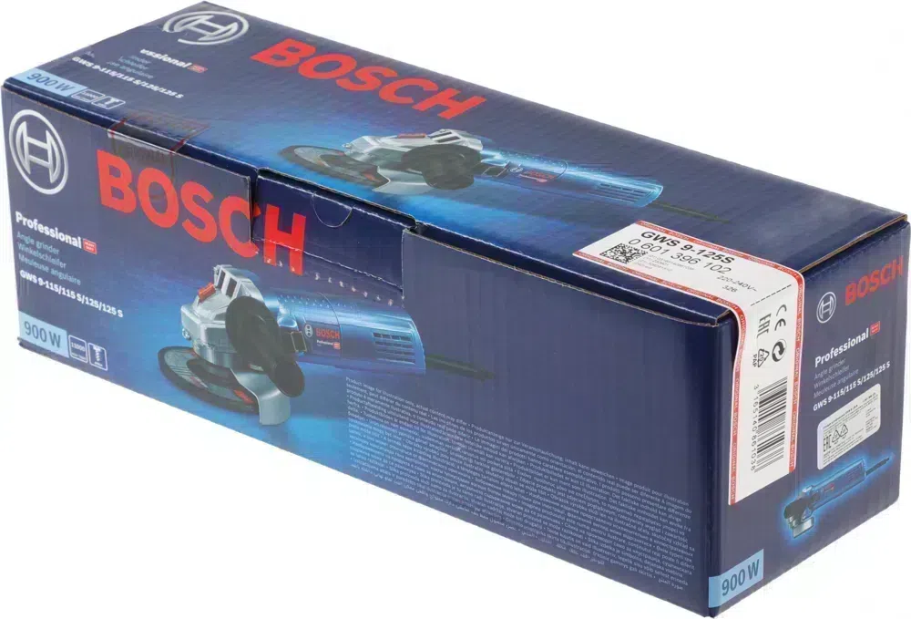 Углошлифовальная машина Bosch GWS 9-125 S 900Вт 11000об/мин рез.шпин.:M14 d=125мм (0601396102)