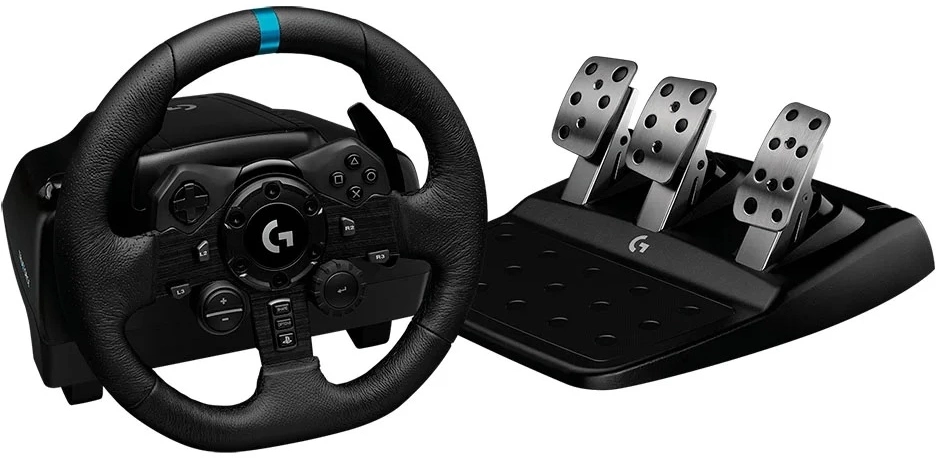 Руль Logitech G923 10кноп. (с педалями) черный