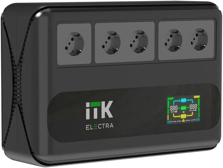 Источник бесперебойного питания ITK Electra ELT5-800VA-1-001 480Вт 800ВА черный