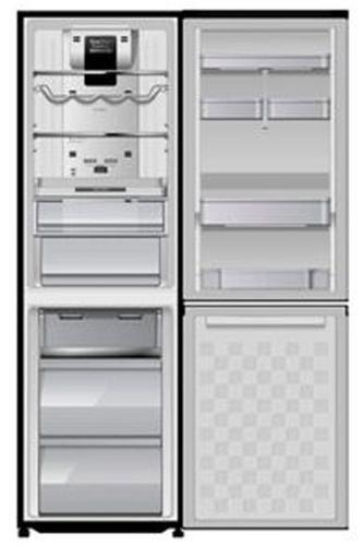 Холодильник Hitachi R-BG410PUC6 GBK 2-хкамерн. черный стекло инвертер