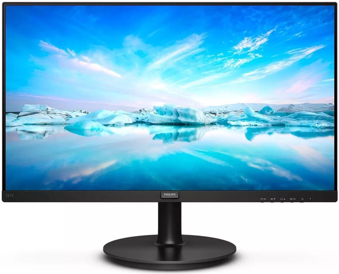 Монитор Philips 21.5" 221V8 черный VA LED 16:9 HDMI матовая 250cd 178гр/178гр 1920x1080 75Hz VGA FHD 2.58кг