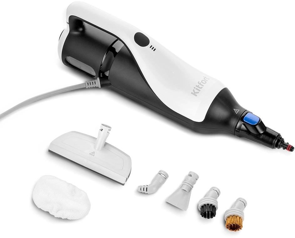 Швабра паровая Kitfort КТ-1066 1500Вт черный/белый